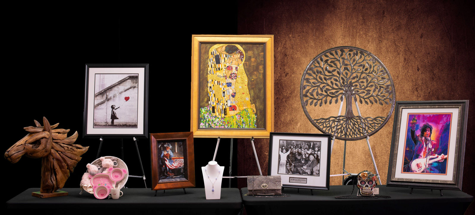 An art collection including signed baseball memorabilia