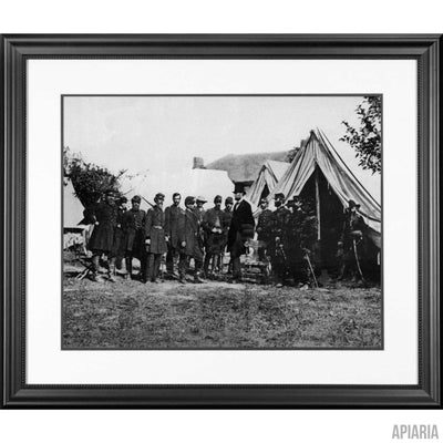 Abraham Lincoln Meets General George McClellan and Union Troops, 1862-Framed Item-Apiaria
