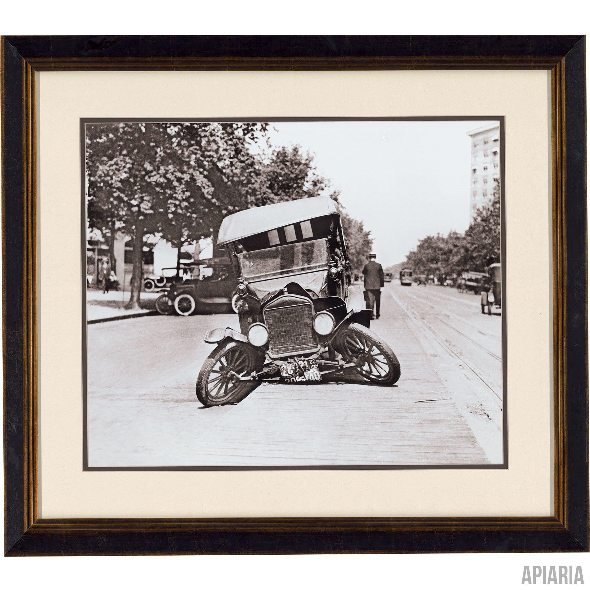 Auto Wreck, c. 1922-Framed Item-Apiaria