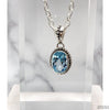 Blue Topaz Pendant on Sterling Silver with 18" Chain-Jewelry-Apiaria