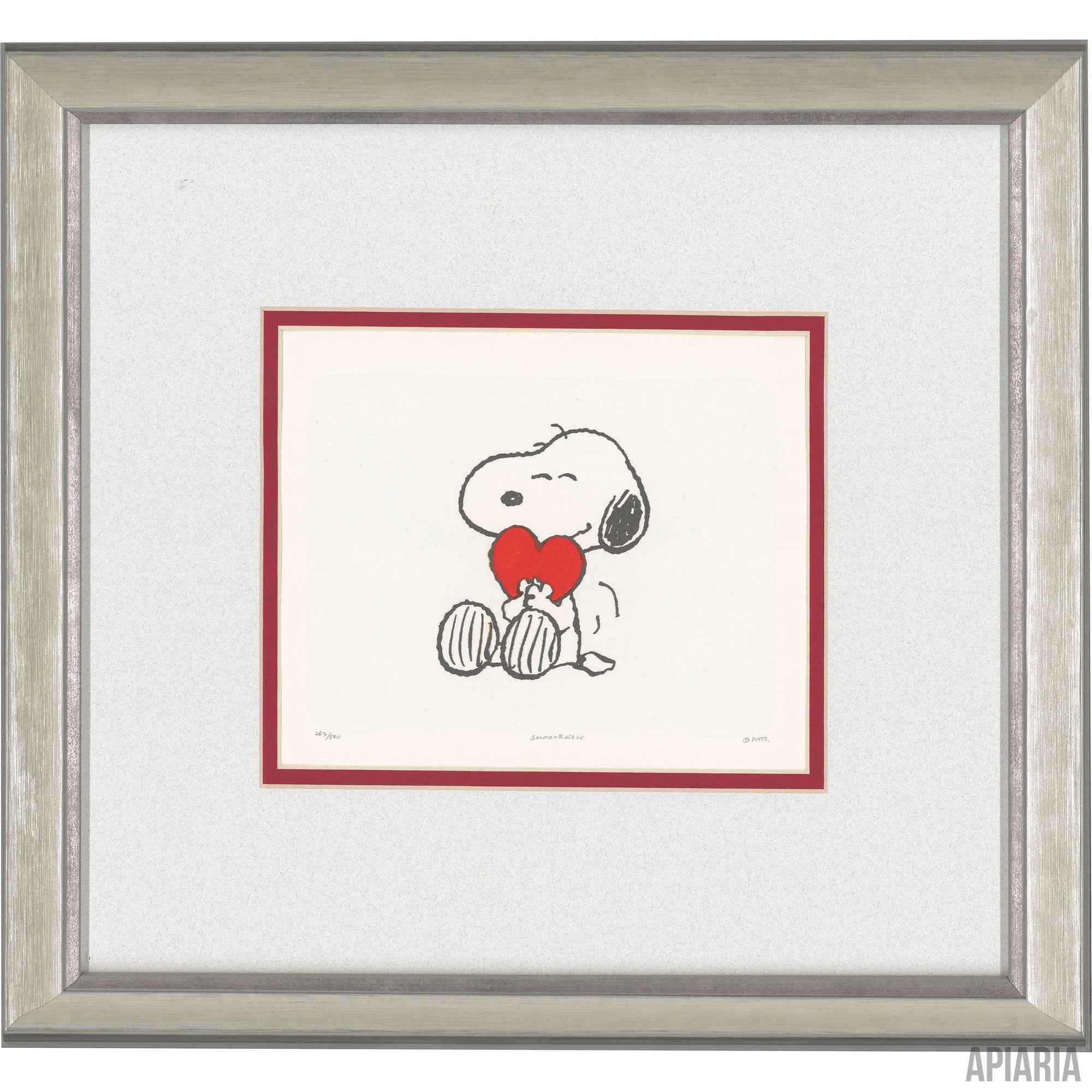 Charles Schulz "I Heart You"-Framed Art-Apiaria