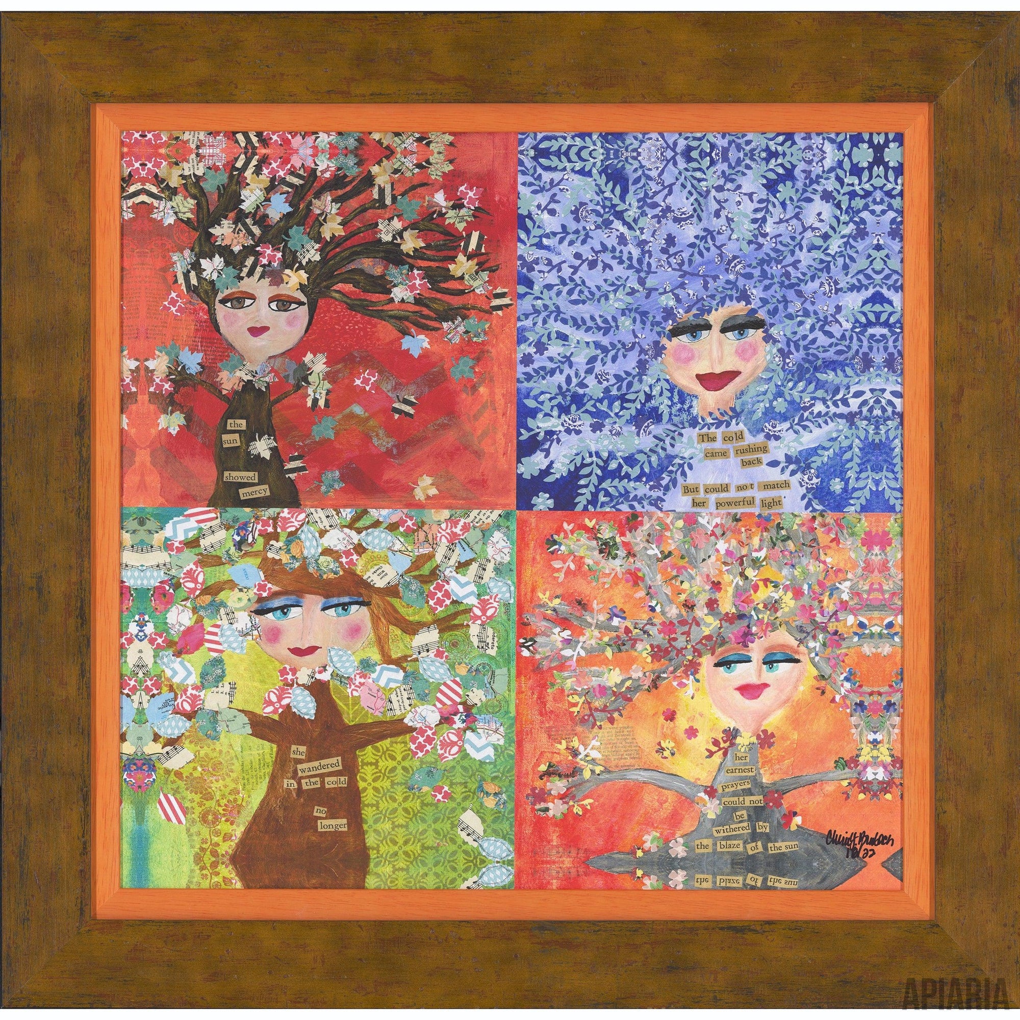 Cherie Burbach "Tree Girl Seasons"-Framed Art-Apiaria