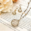 Copper-Infused Quartz Pendant on 14K Gold-Filled Chain with Matching Earrings-Jewelry-Apiaria