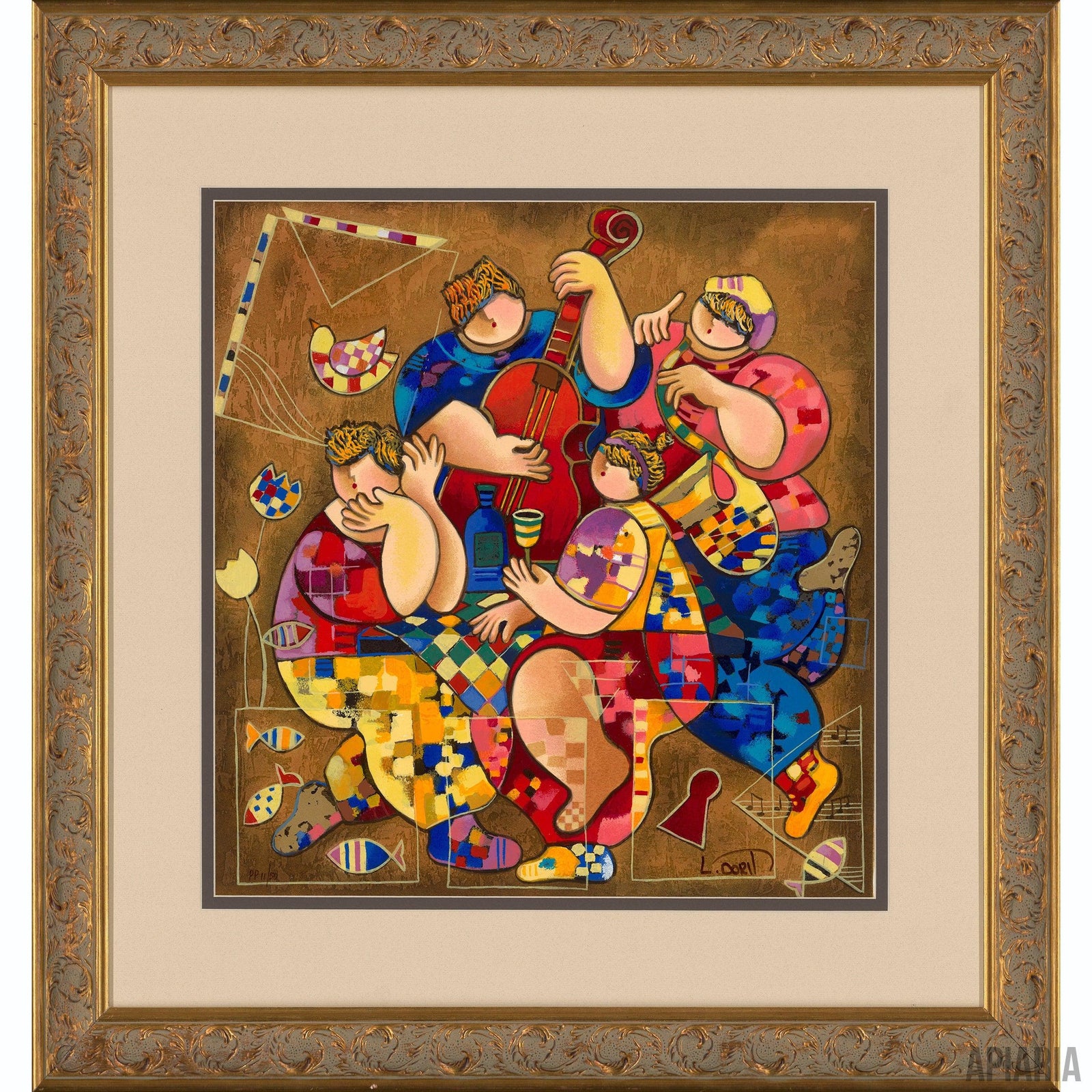 Dorit Levi "Festive Feast"-Framed Art-Apiaria
