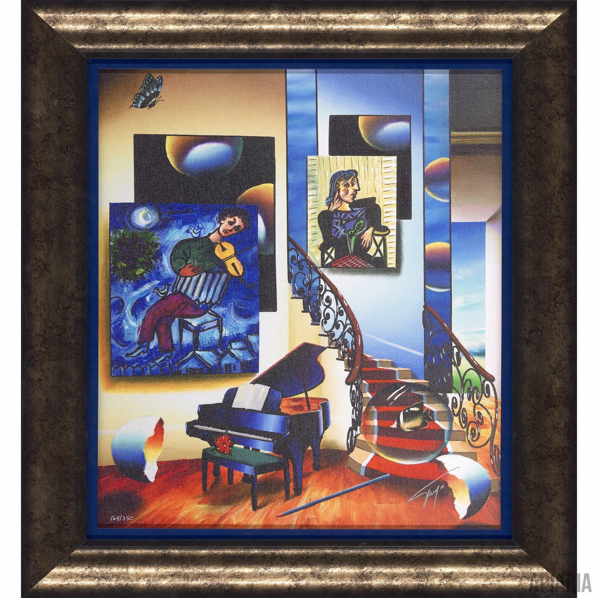 Ferjo "Chagall's Fiddler"-Framed Art-Apiaria