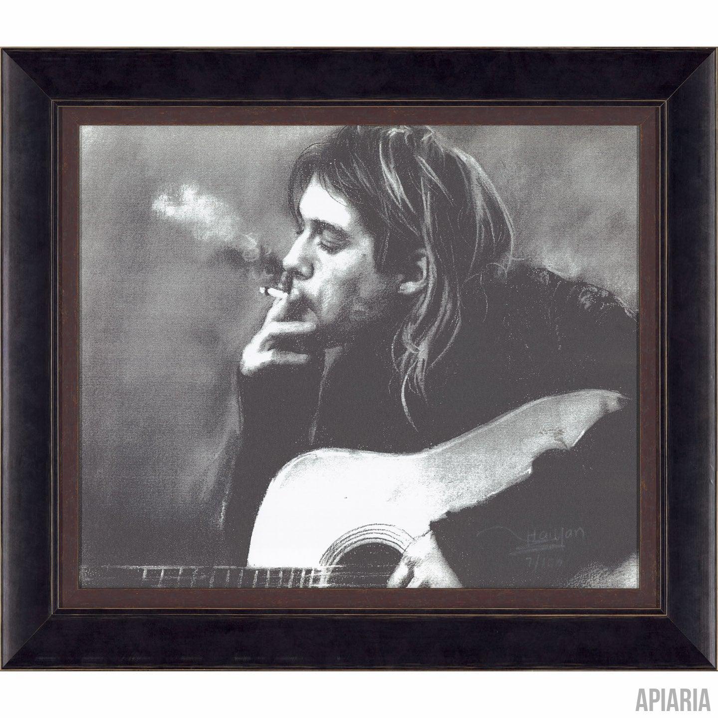 Haiyan Wang "Kurt Cobain"-Framed Art-Apiaria