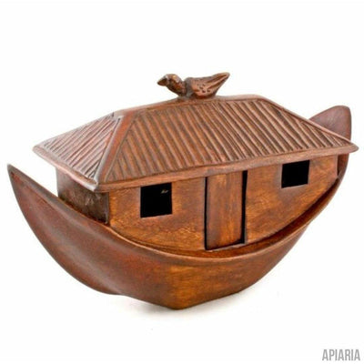 Hand Carved Wooden Noah's Ark with Animals from Kenya - Fair Trade-Home Decor-Apiaria