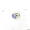 Handcrafted Sterling Silver Blue Lace Agate Ring with Light Hammered Bezel-Jewelry-Apiaria