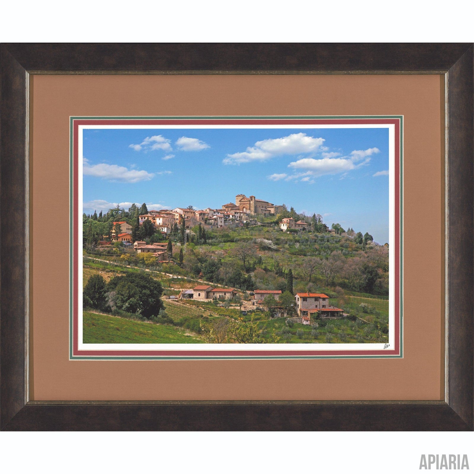 Igor Maloratsky "Tuscan Panorama"-Framed Art-Apiaria