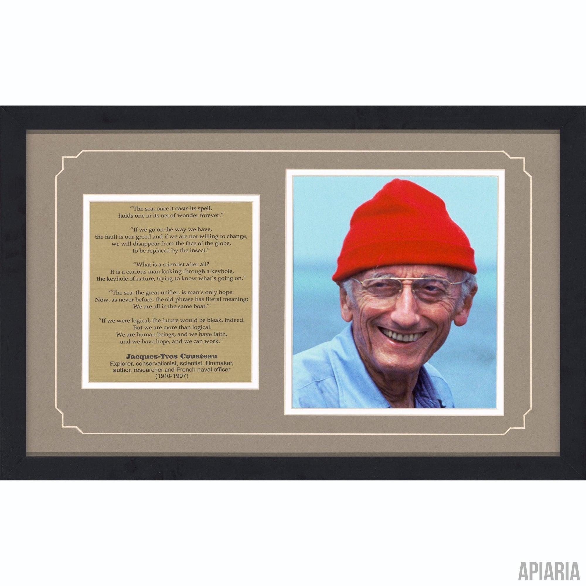 Jacques-Yves Cousteau Commemorative-Framed Item-Apiaria