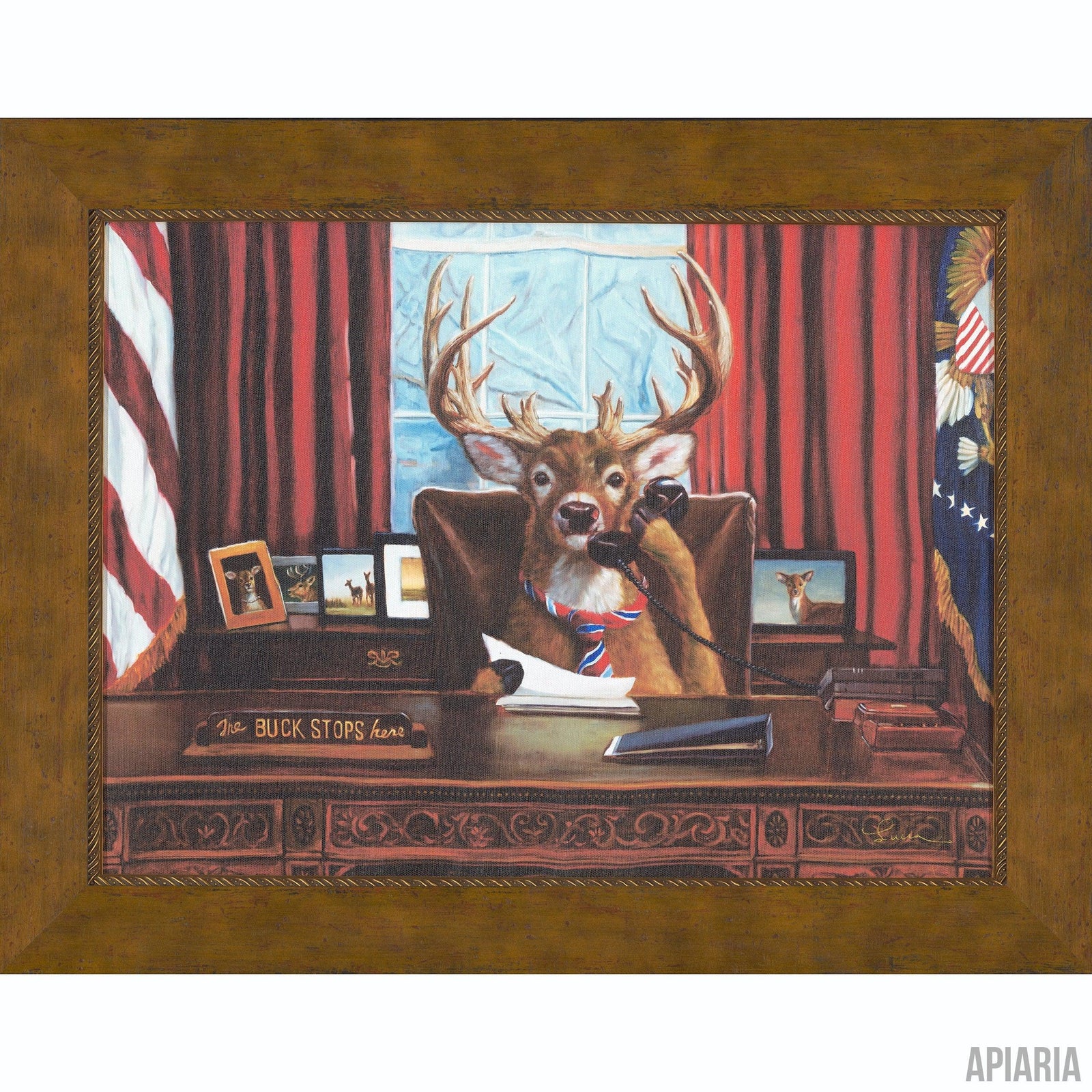 Lucia Heffernan "The Buck Stops Here"-Framed Art-Apiaria