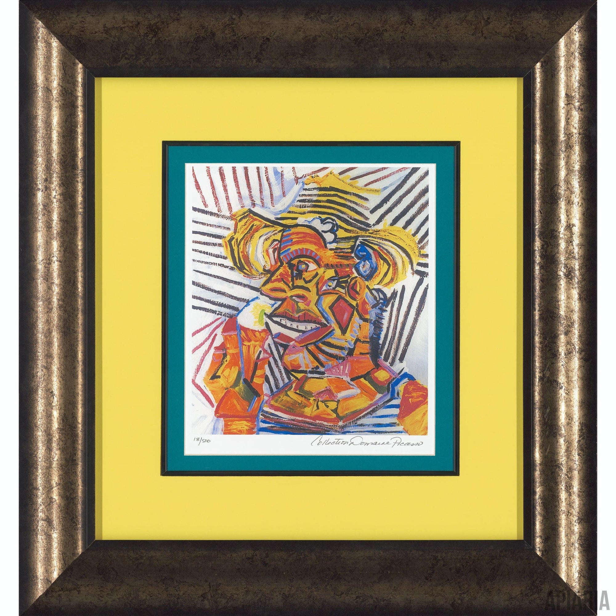 Pablo Picasso "Man With Straw Hat"-Framed Art-Apiaria