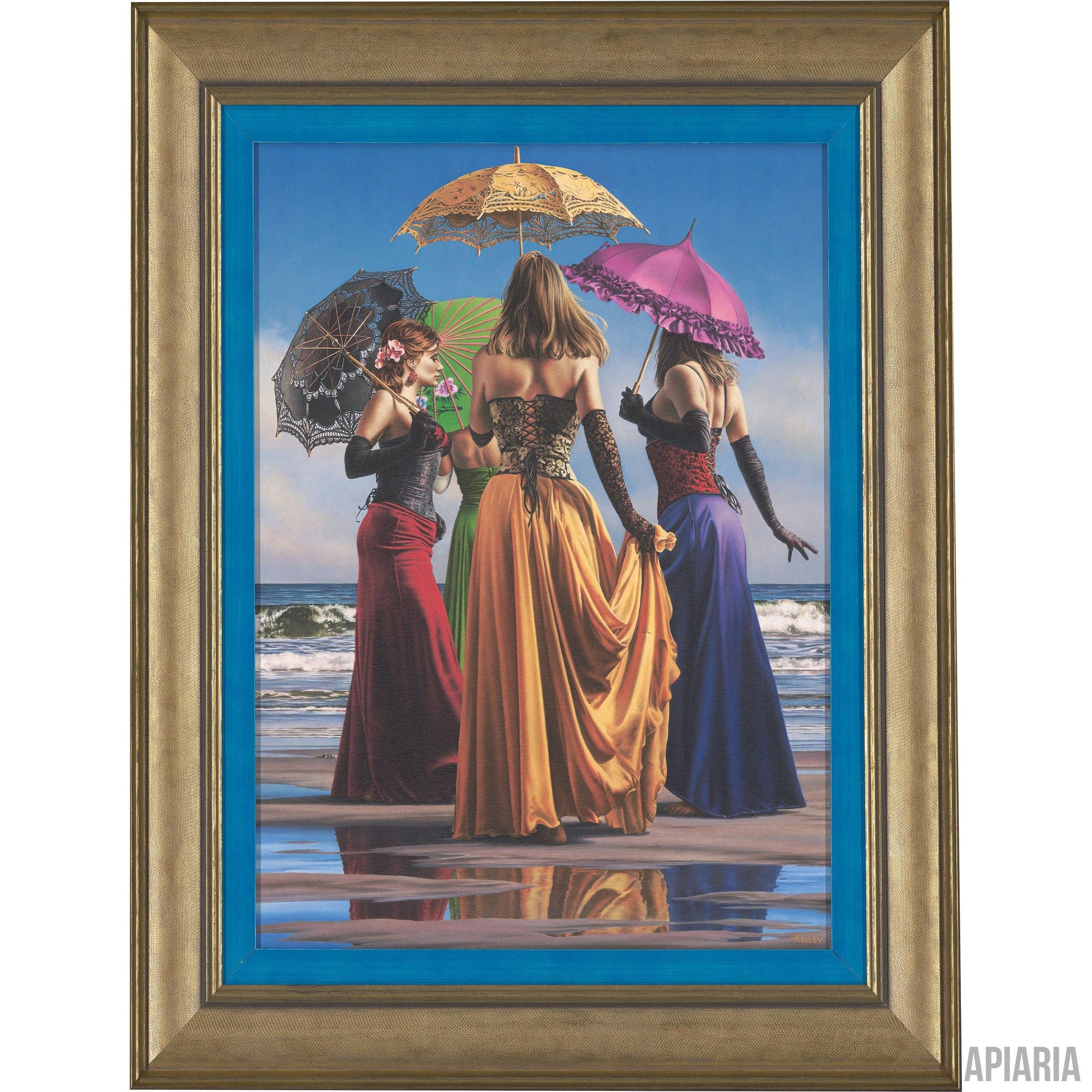 Paul Kelley "Parasols"-Framed Art-Apiaria