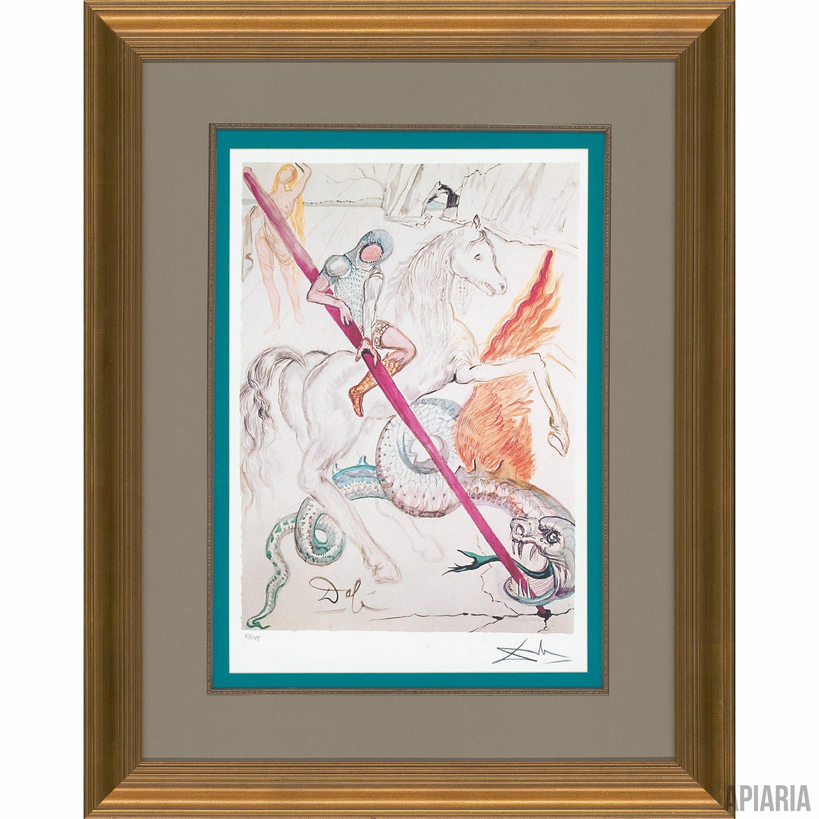 Salvador Dalí "St. George & the Dragon"-Framed Art-Apiaria