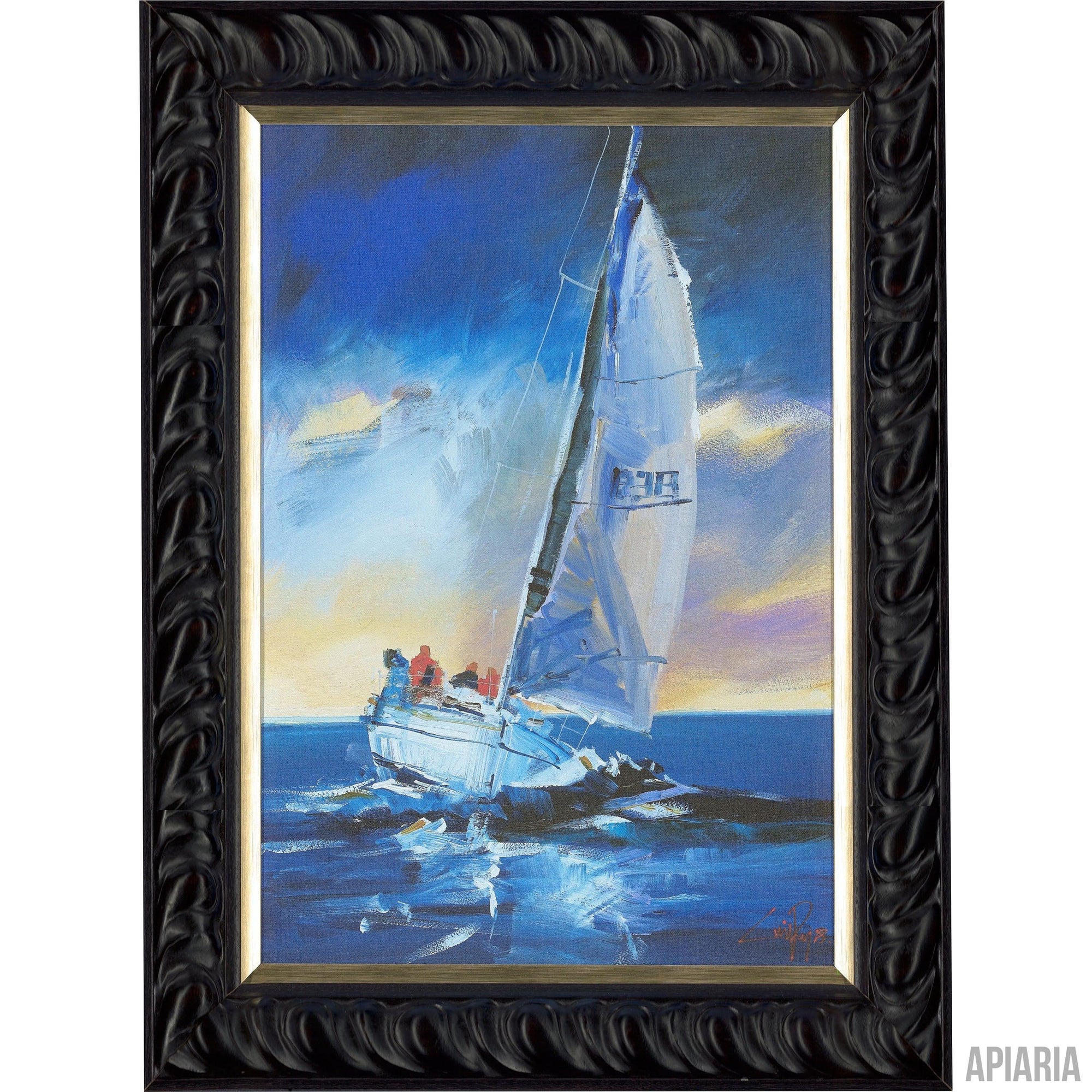 Trewain Penny "Night Sail"-Framed Art-Apiaria