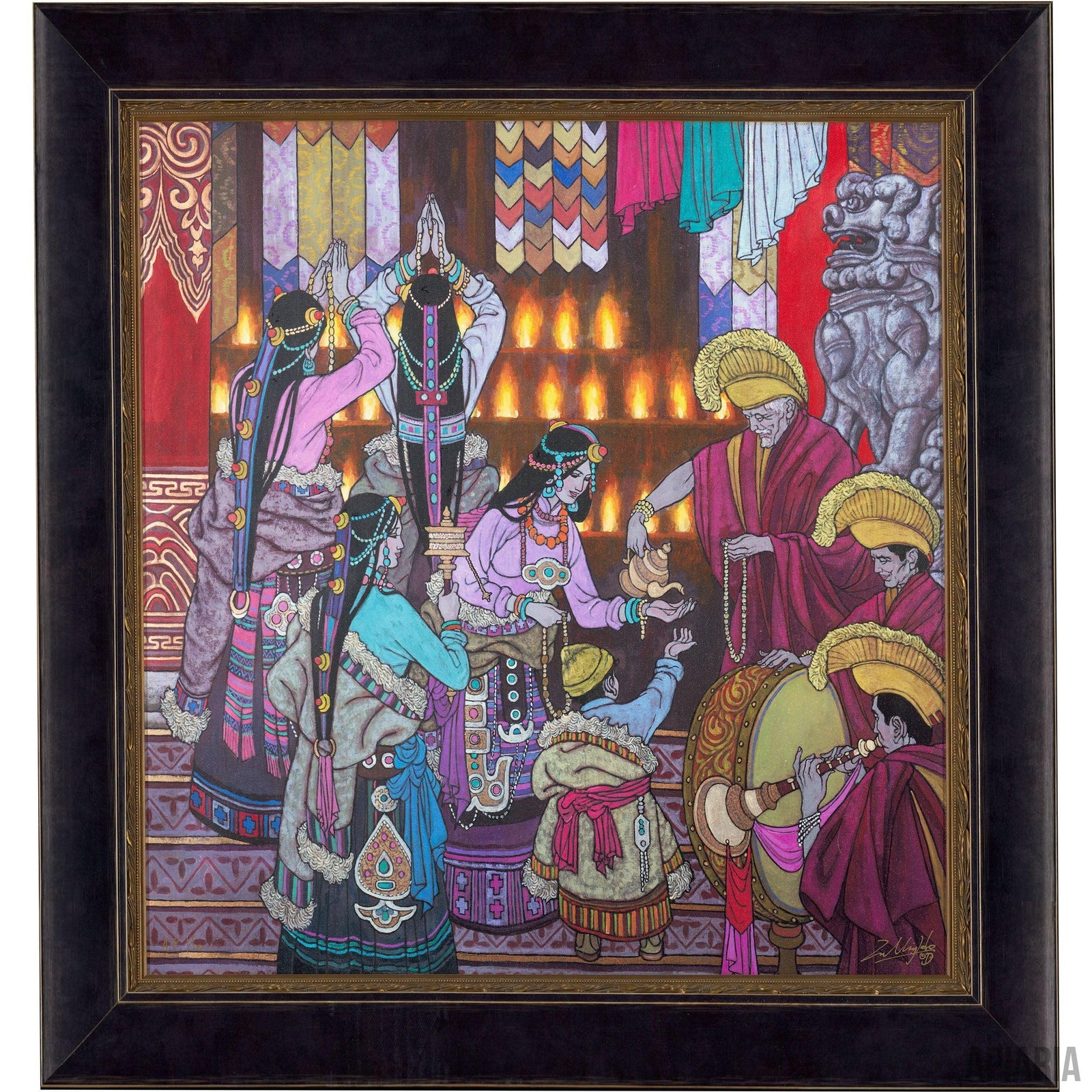 Zu Ming Ho ""Buddha's Temple""-Framed Art-Apiaria