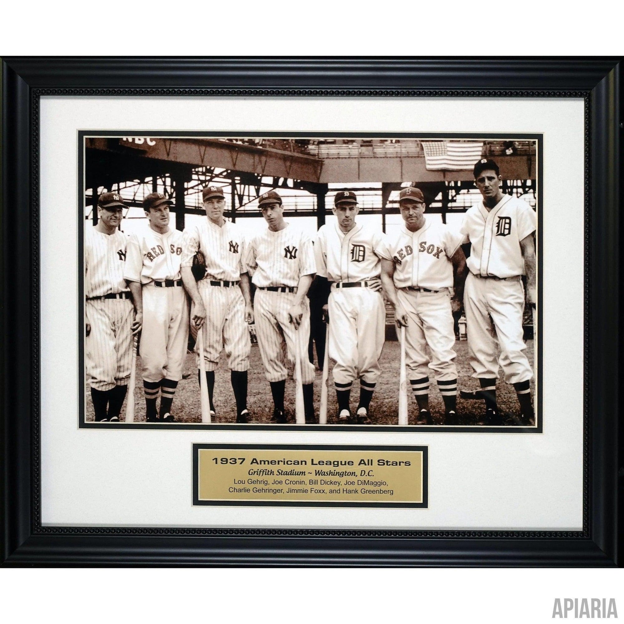 1937 American League All-Stars, Baseball Memorabilia Hall of Fame-Framed Item-Apiaria