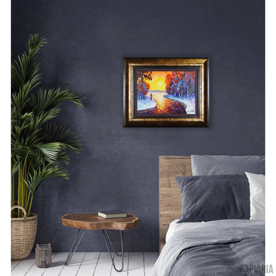 Alexander Antanenka Original "Fishing By The Light's Glow"-Framed Art-Apiaria