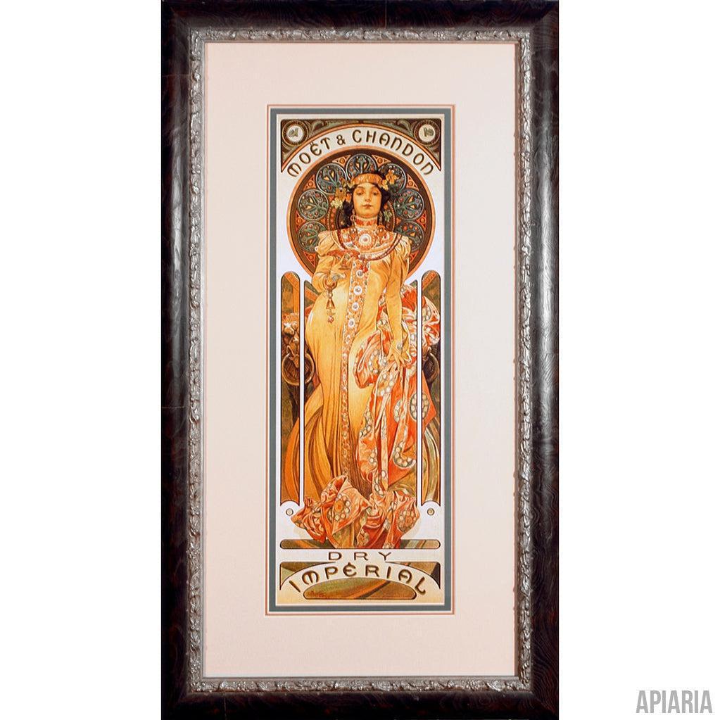 Alphonse Mucha "Moet & Chandon Imperial"-Framed Art-Apiaria