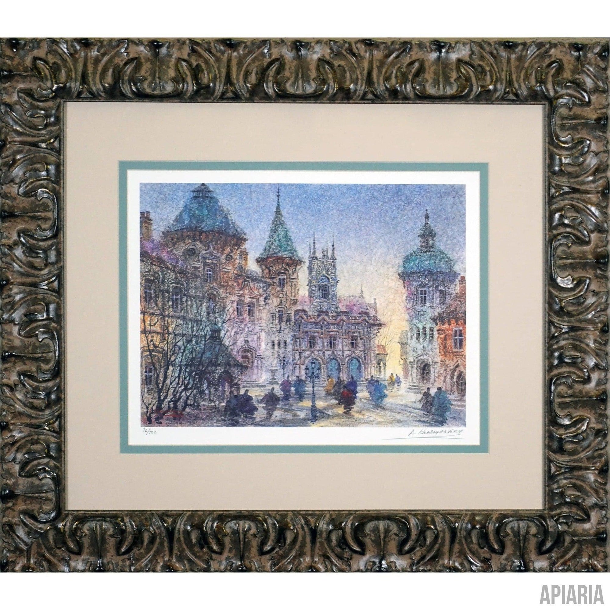 Anatole Krasnyansky "Hotel Du Cluney, Paris"-Framed Art-Apiaria