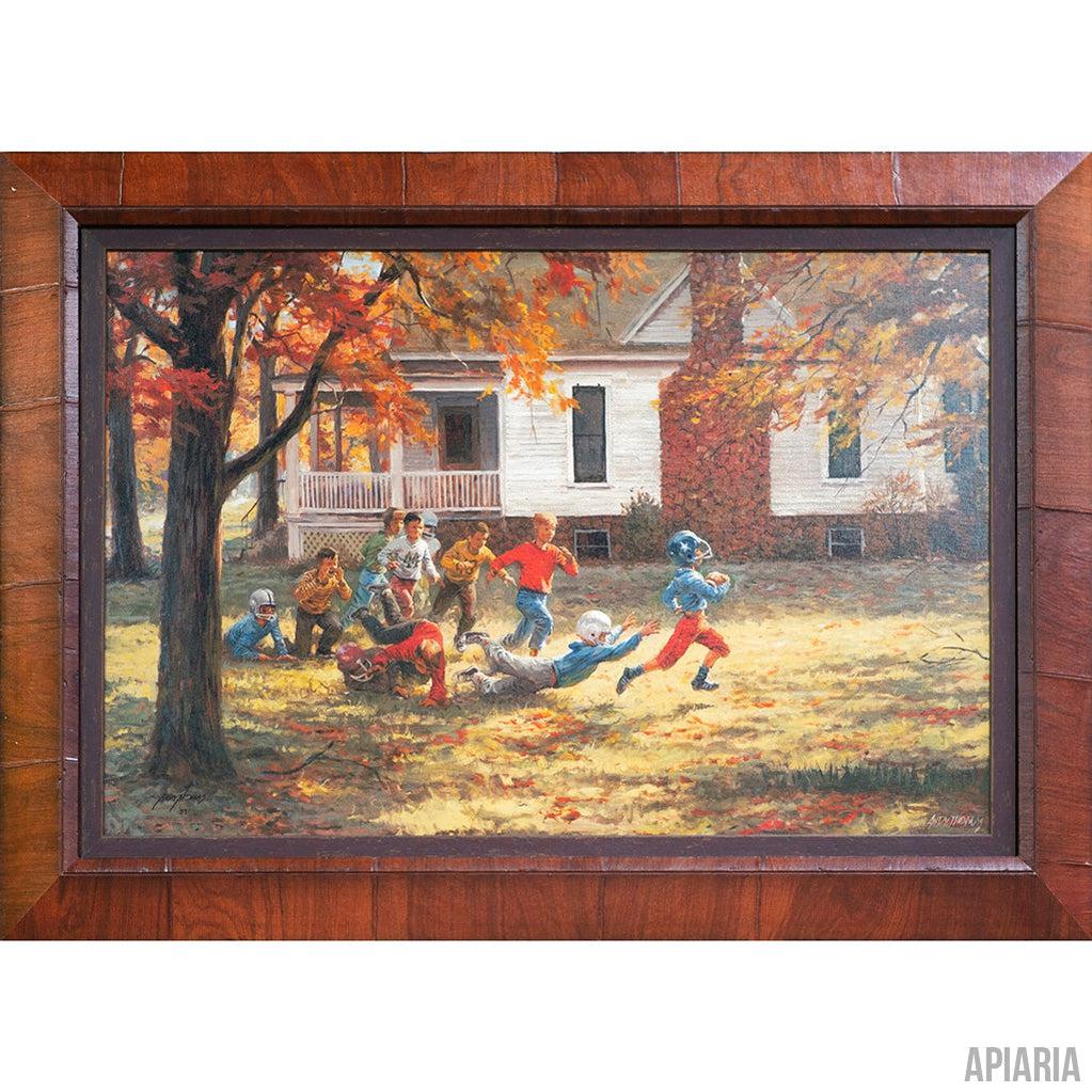 Andy Thomas "Fall Football"-Framed Art-Apiaria