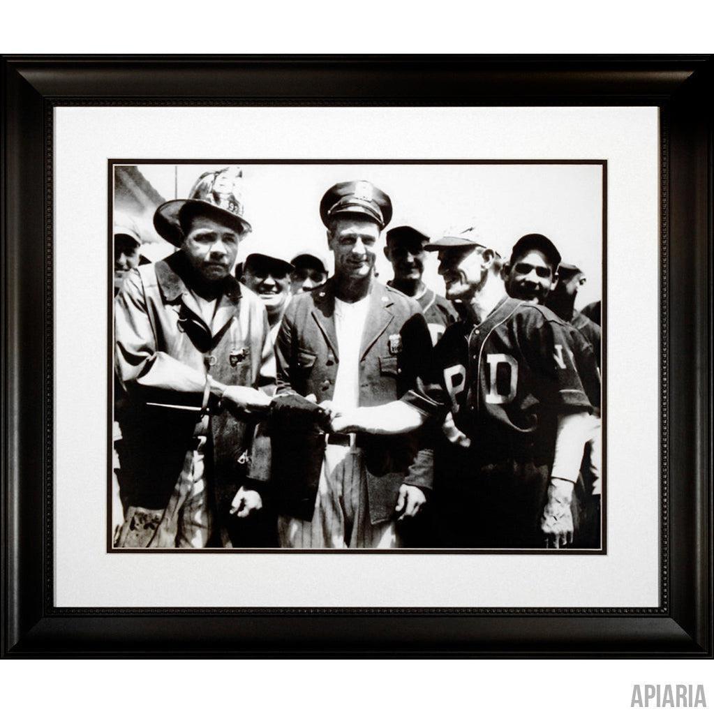 Babe Ruth (NYFD) & Lou Gehrig (NYPD)-Framed Item-Apiaria