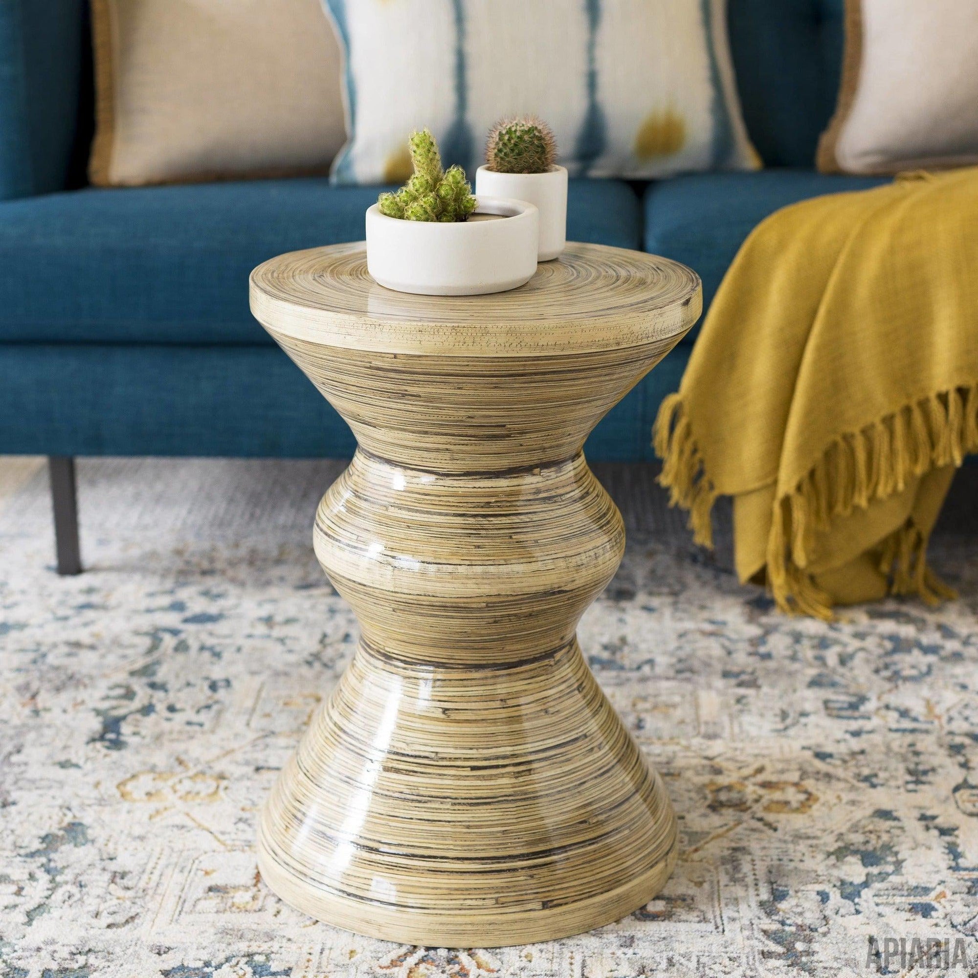 Bamboo Accent Table-Stool-Apiaria