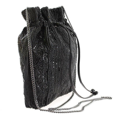 Black Out Handbag by Mary Frances, hand beaded and embroidered-Handbag-Apiaria