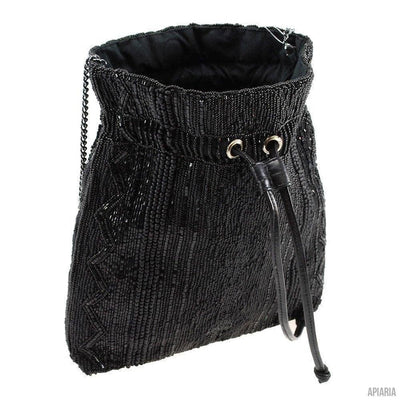 Black Out Handbag by Mary Frances, hand beaded and embroidered-Handbag-Apiaria