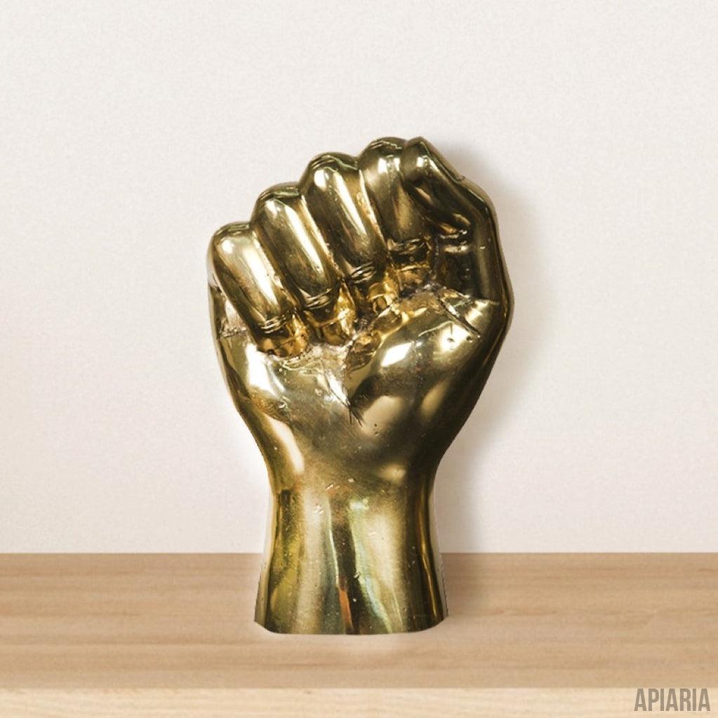 Black Power Sculpture in Brass, desktop art, tabletop art-Bronze Sculpture-Apiaria