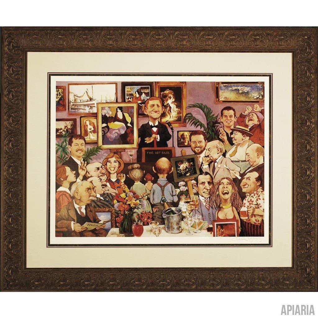Charles Bragg "Art Auction"-Framed Art-Apiaria