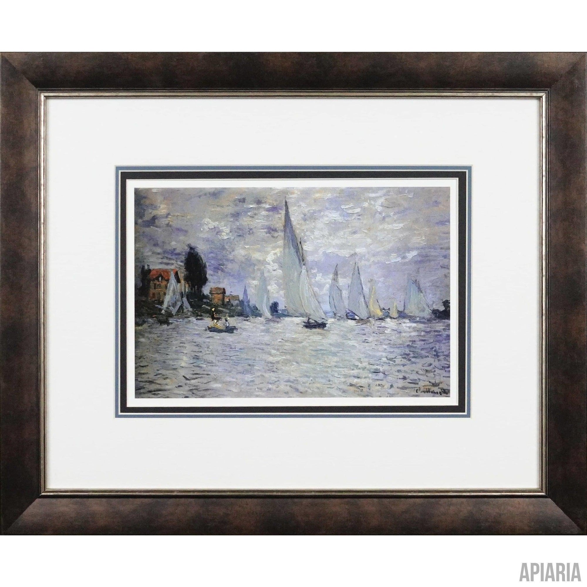 Claude Monet "Regatta in Argenteuil"-Framed Art-Apiaria