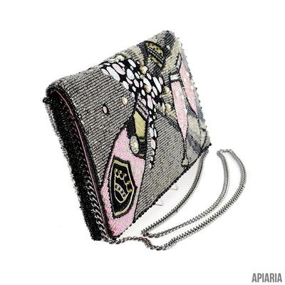 Come to The Party Clutch by Mary Frances, handbag hand beaded and embroidered-Handbag-Apiaria