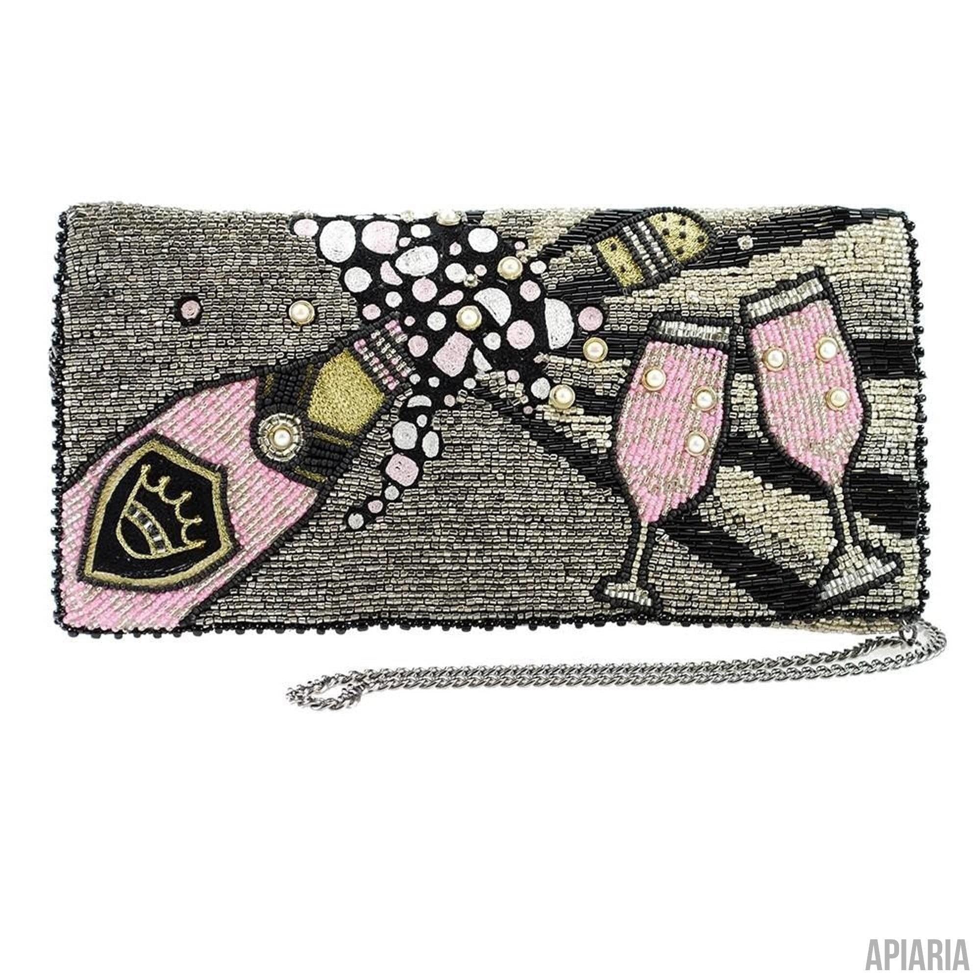 Come to The Party Clutch by Mary Frances, handbag hand beaded and embroidered-Handbag-Apiaria