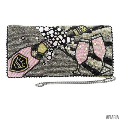 Come to The Party Clutch by Mary Frances, handbag hand beaded and embroidered-Handbag-Apiaria