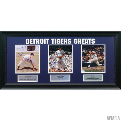 Detroit Tigers Greats: George Kell, Mickey Lolich, Al Kaline Autographed-Framed Item-Apiaria