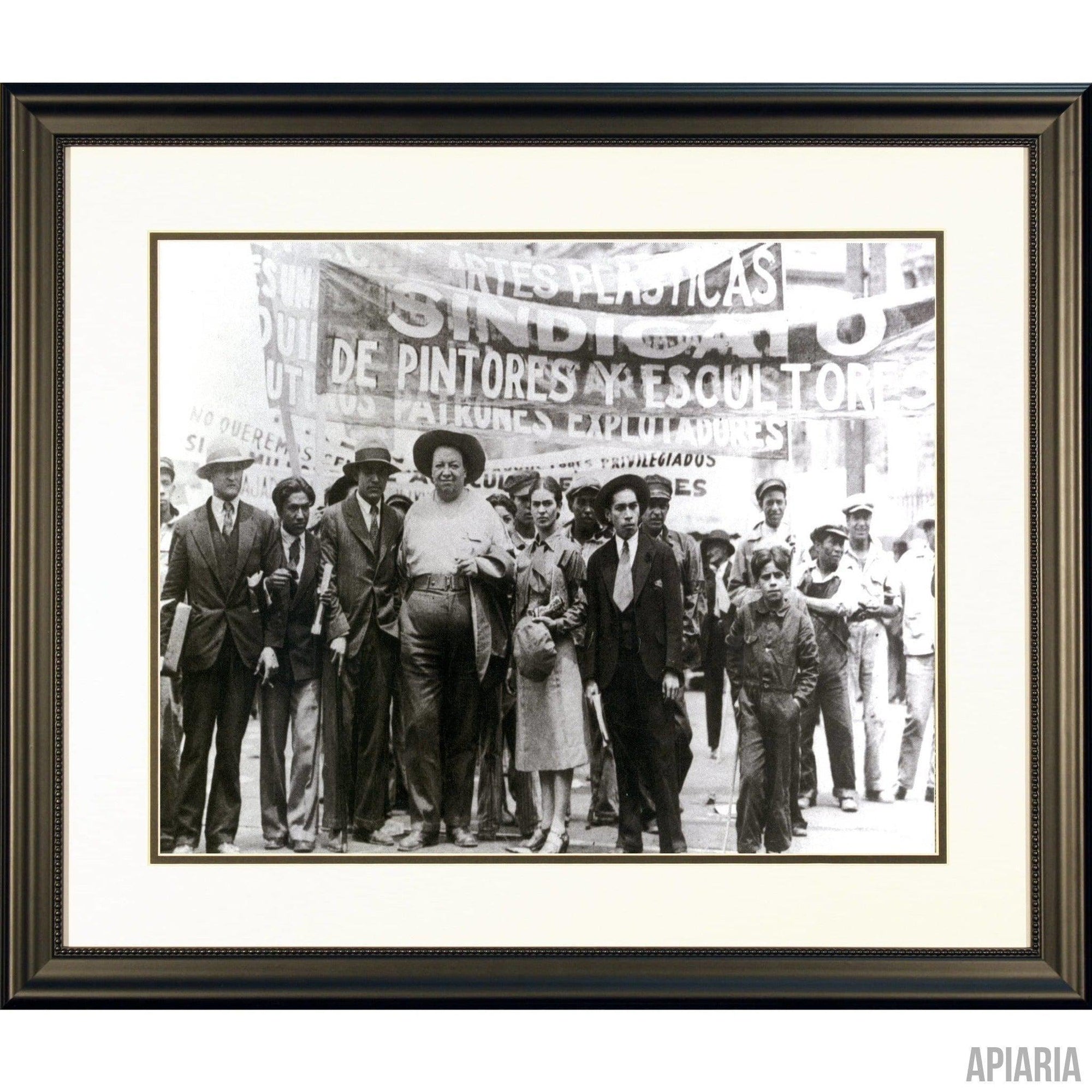 Diego Rivera & Frida Kahlo: May Day Parade in Mexico City, May 1, 1929-Framed Item-Apiaria