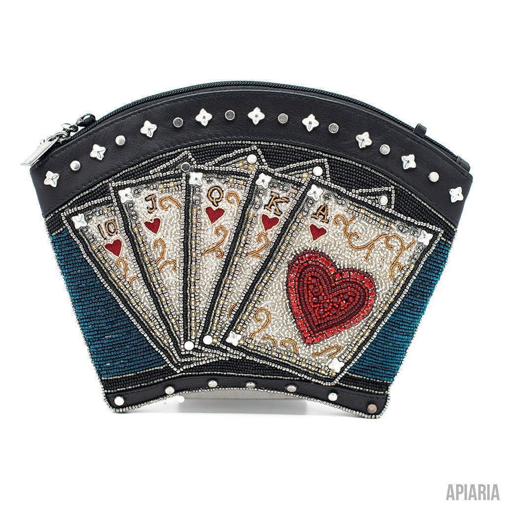 Double Or Nothing Handbag by Mary Frances, Hand beaded and embroidered-Handbag-Apiaria