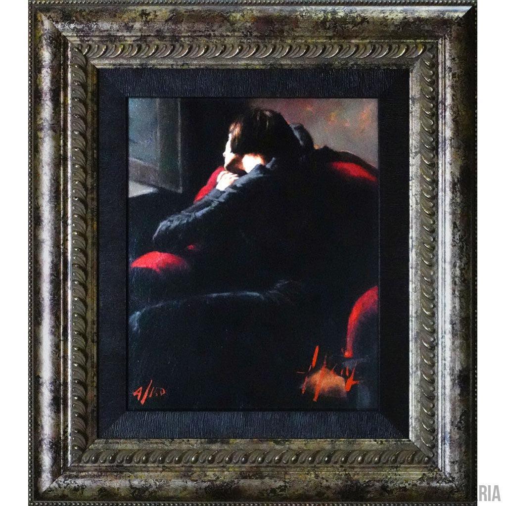 Fabian Perez "El Rojo Sillon"-Framed Art-Apiaria