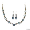 Faceted Blue Topaz Necklace & Matching Earrings-Jewelry-Apiaria