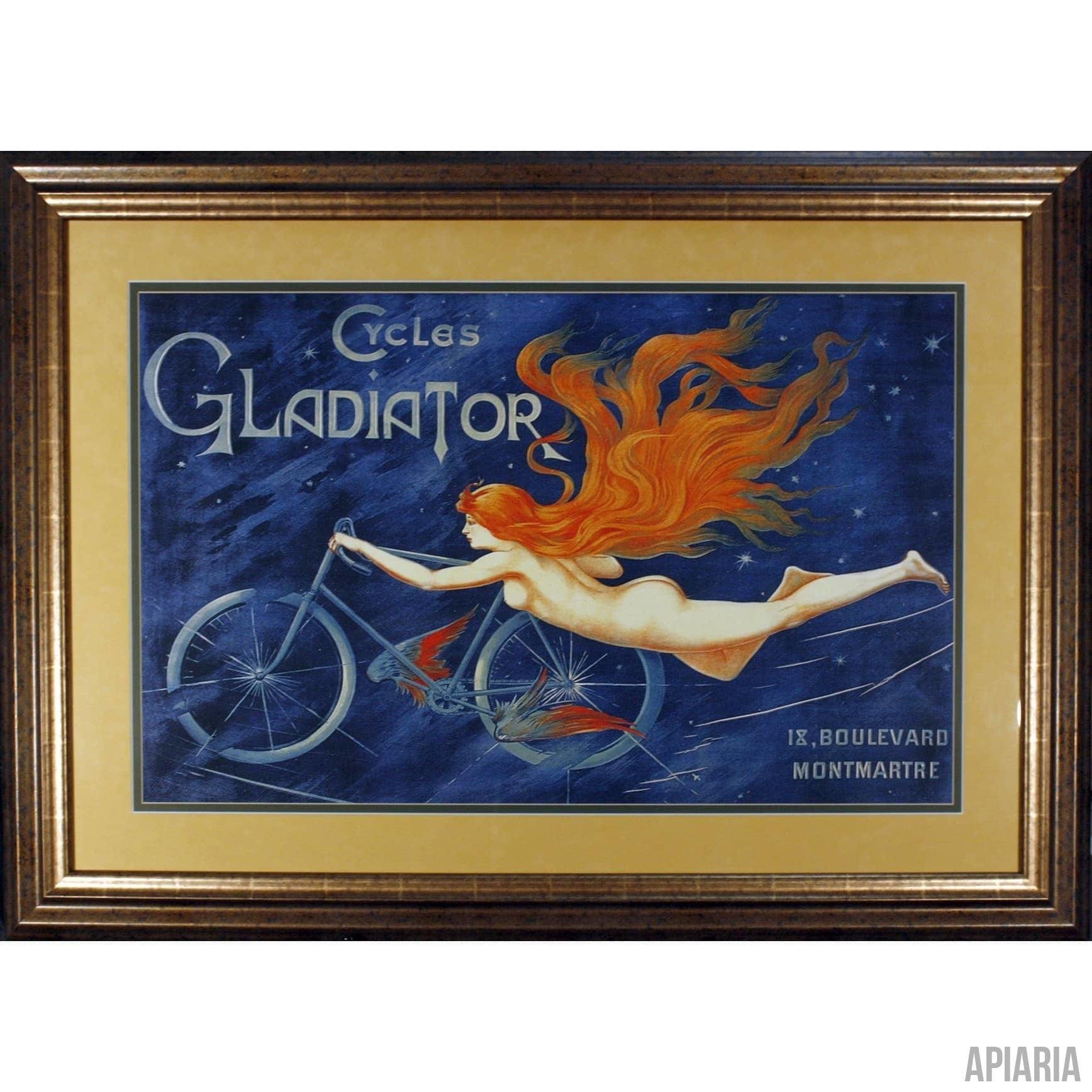 Georges Massias "Cycles Gladiator"-Framed Art-Apiaria
