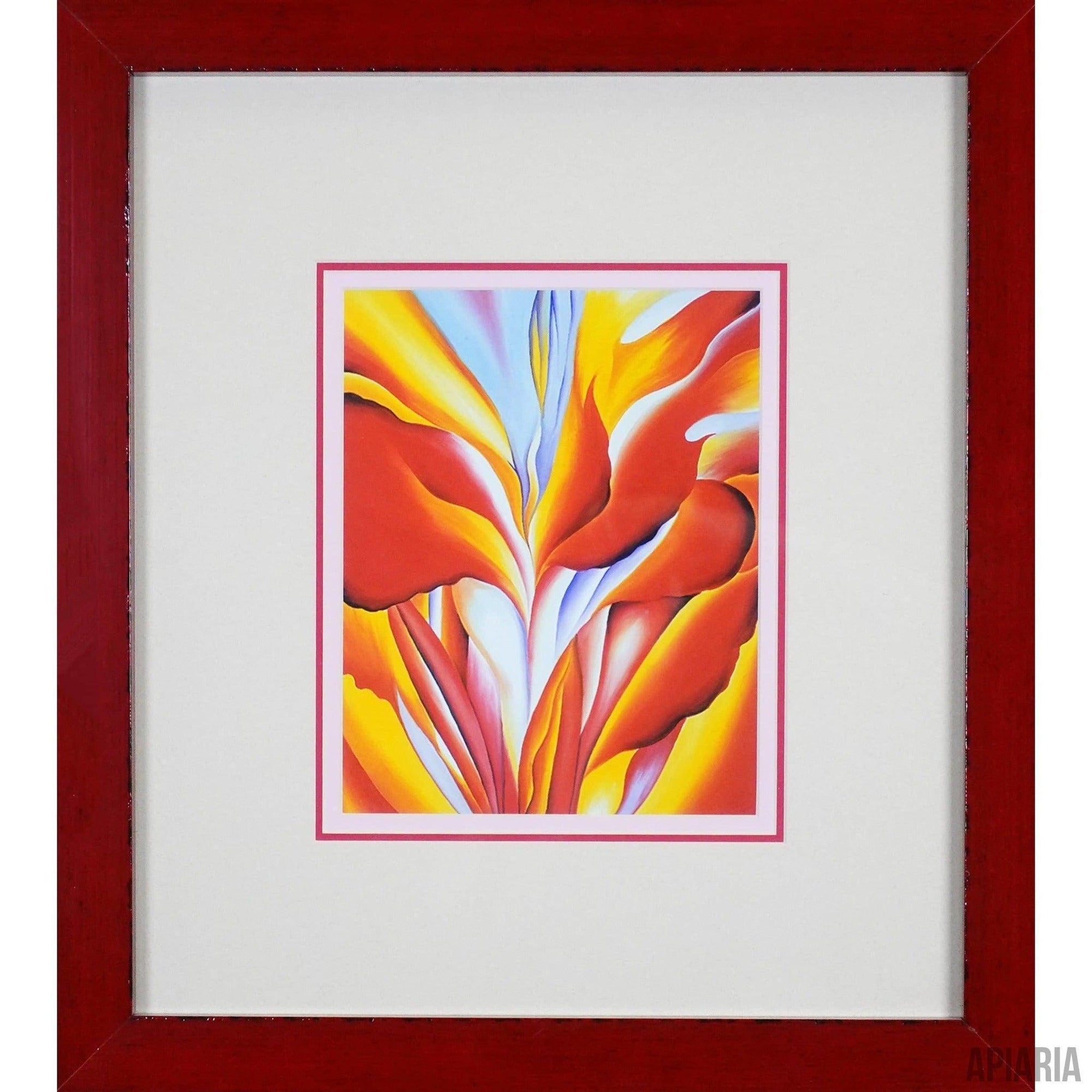 Georgia O'Keeffe "Red Canna"-Framed Art-Apiaria