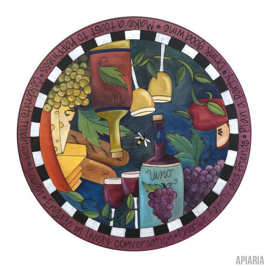 Grateful Heart Lazy Susan - HAND PAINTED. Sticks, Wine gift-Dining-Apiaria