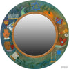 Handmade Large Round Mirror with Judaic Designs - Celebrate Life-Mirror-Apiaria