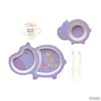 Hippo Shaped Dish Set-Kids-Apiaria