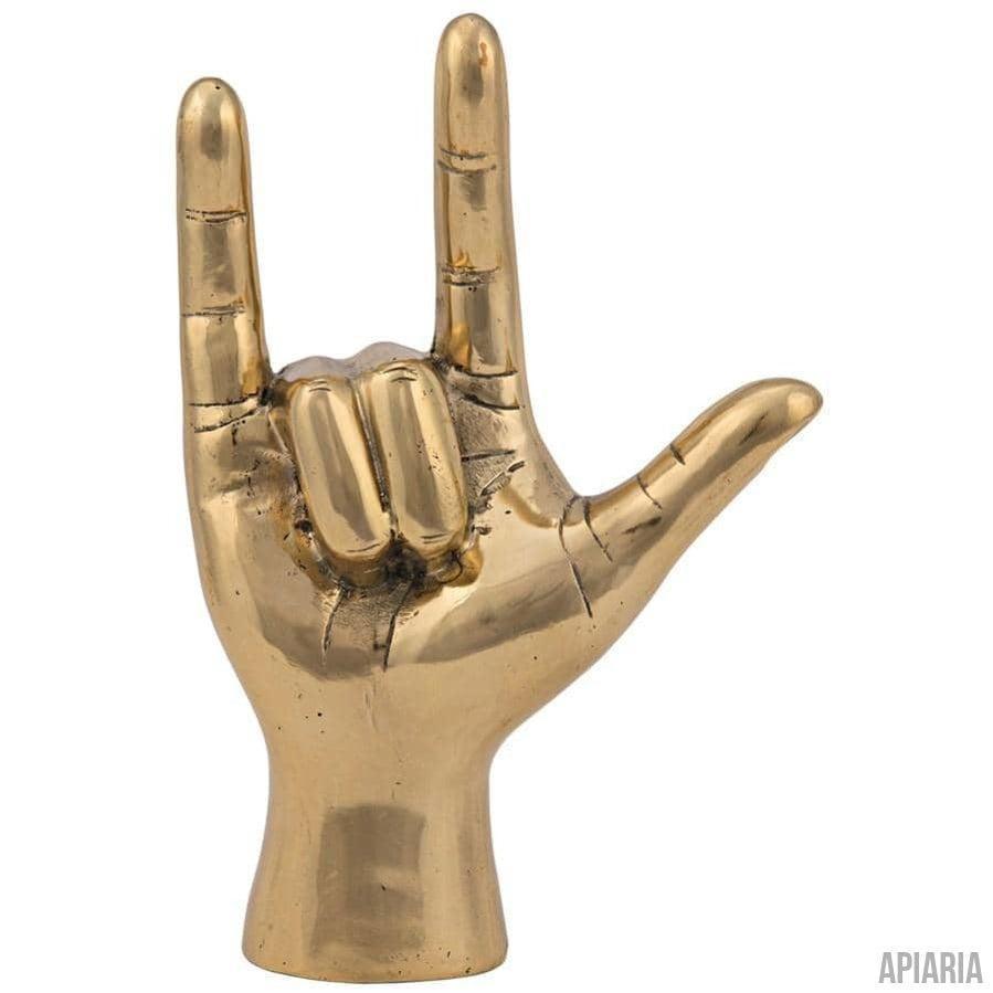 I Love You Sculpture in Brass, tabletop art-Sculpture-Apiaria