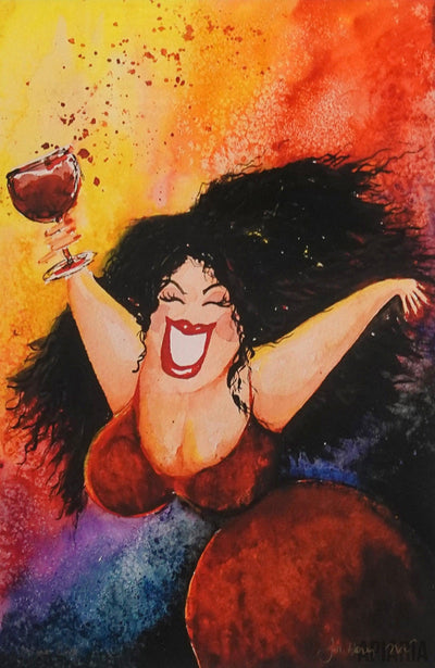 Jill Haney-Neal "Wine Diva"-Framed Art-Apiaria