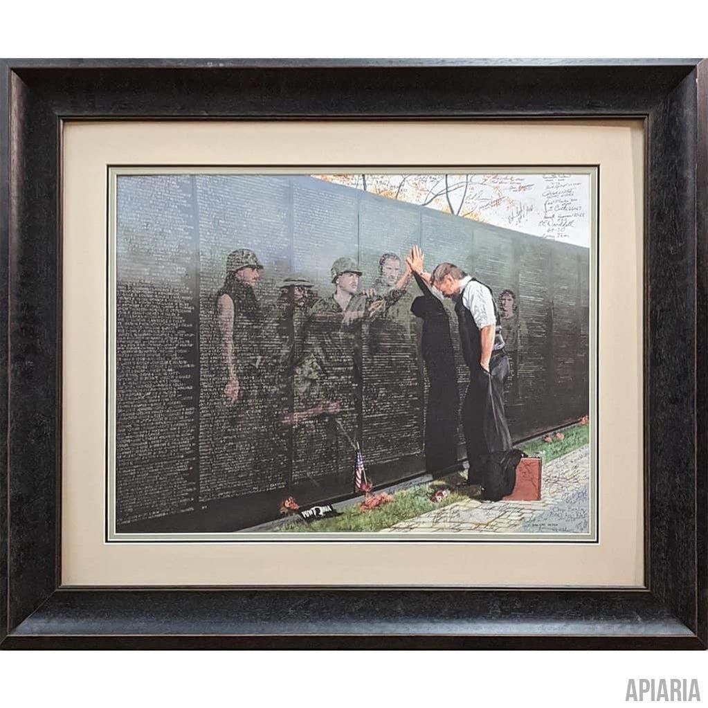 Lee Teter "Reflections" Signed by 50 Vietnam Veterans-Framed Art-Apiaria
