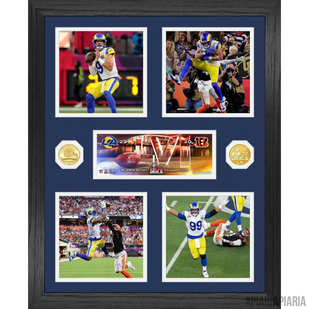 Los Angeles Rams NFL Super Bowl Champions Collage with Commemorative Gold Coins.-Sports Collectibles-Apiaria