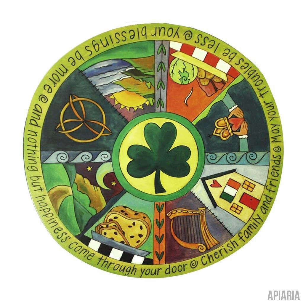 Luck of The Irish Lazy Susan by Sticks, kitchen table functional art-Dining-Apiaria
